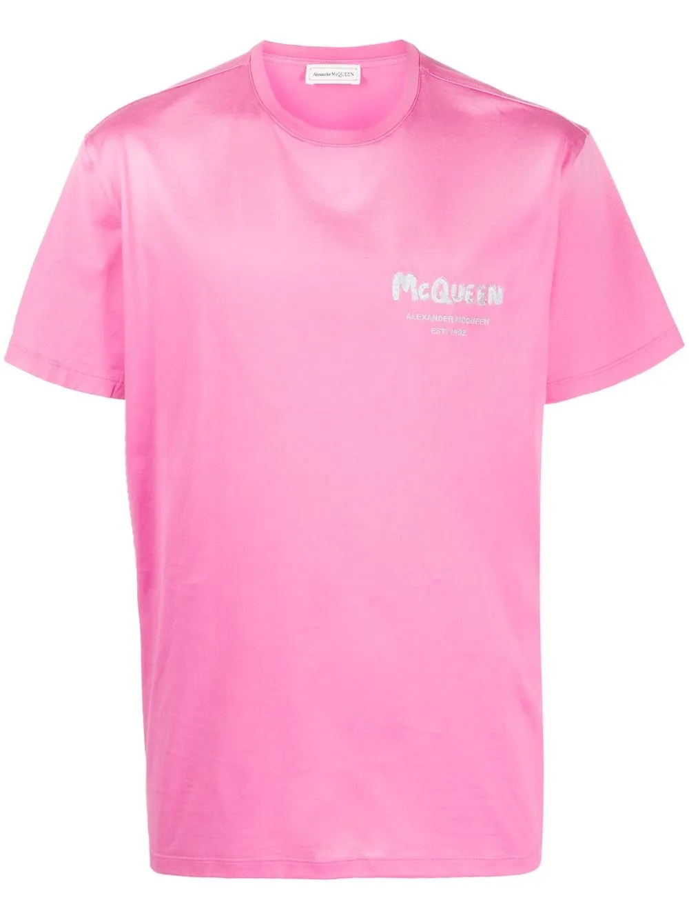 

Alexander McQueen playera con logo bordado - Rosado