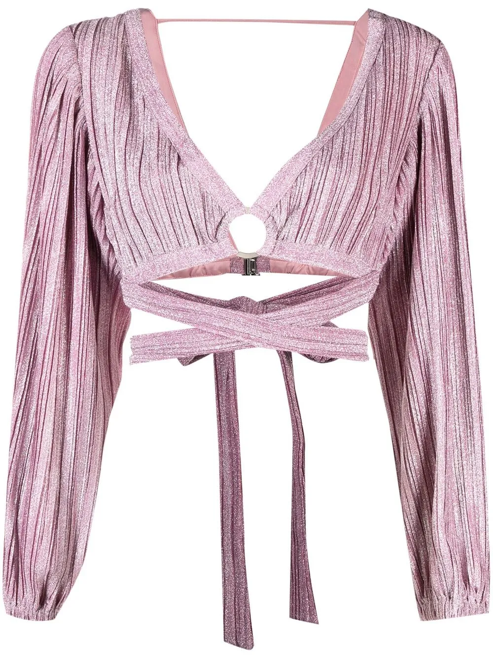 

Suboo crossover-strap crop top - Pink