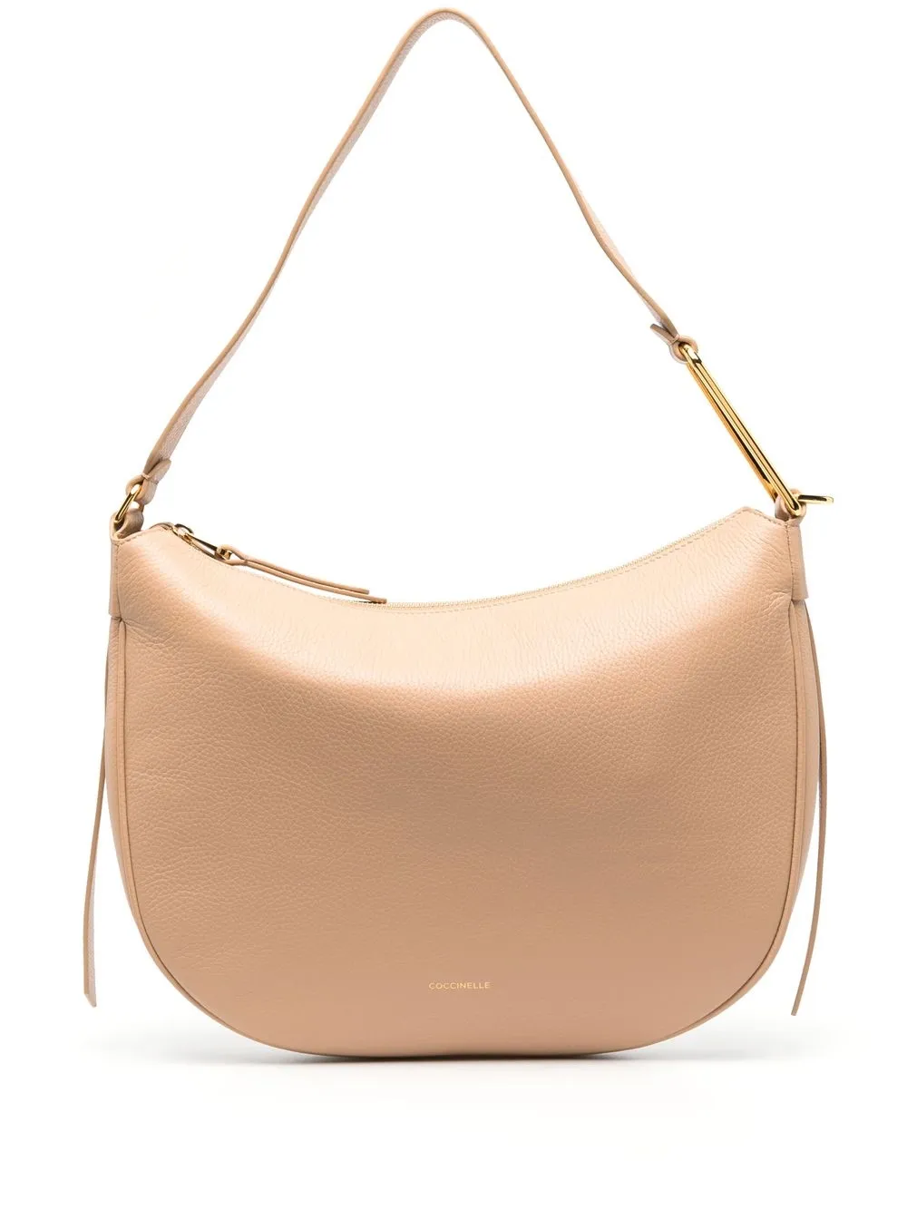 Coccinelle leather logo-print shoulder bag - Neutrals