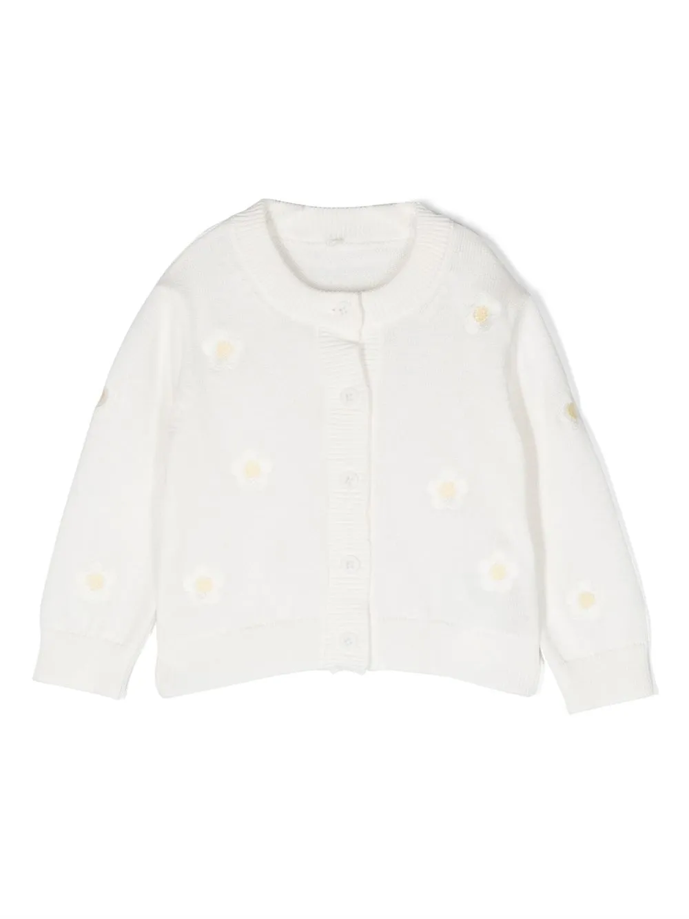 

Stella McCartney Kids floral-embroidered buttoned cardigan - White