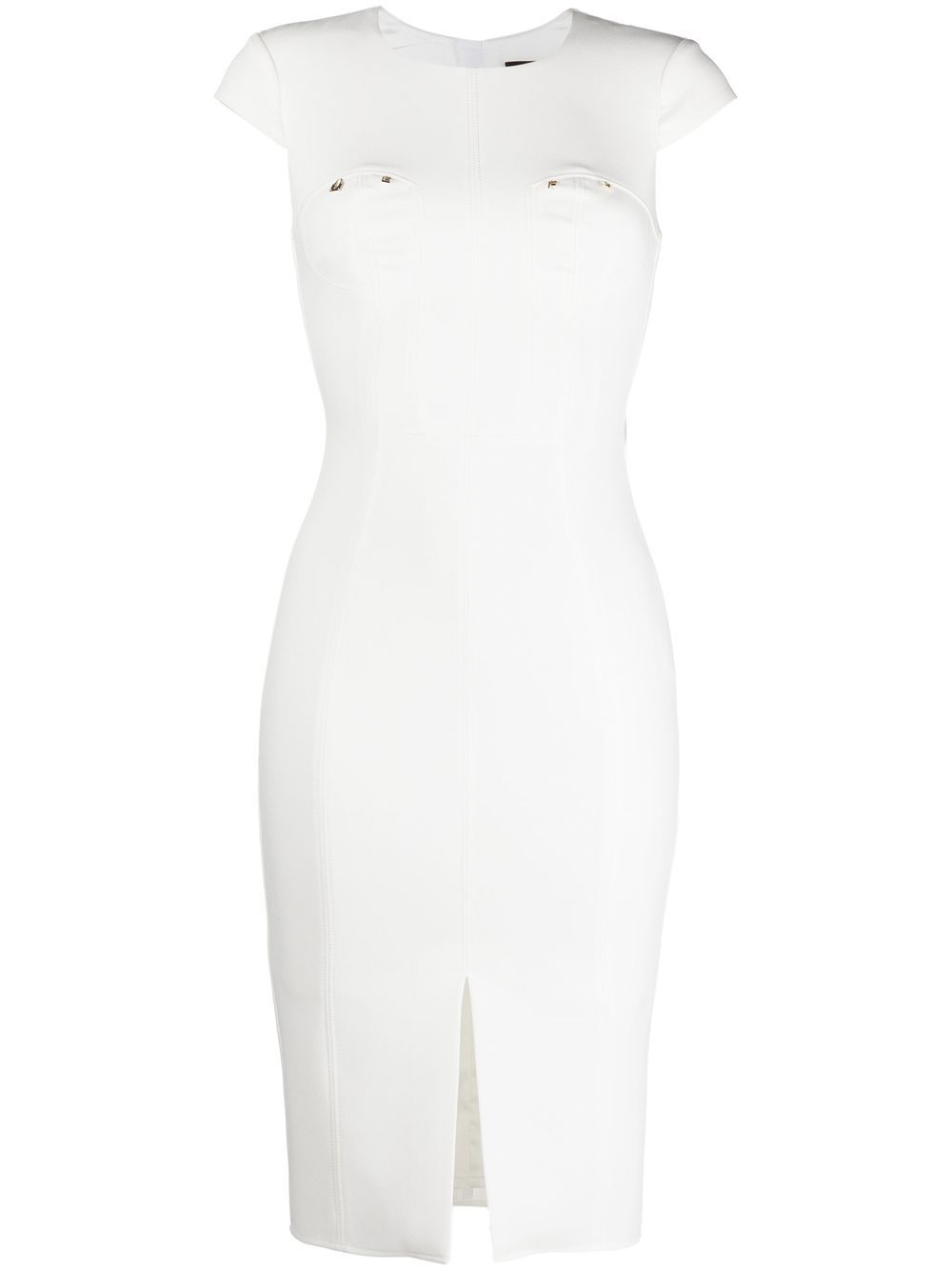 

Elisabetta Franchi slit-detail cap-sleeves dress - White