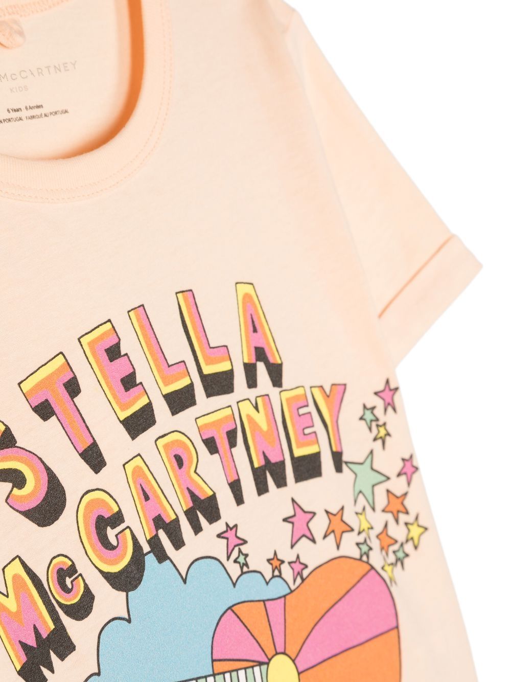 Shop Stella Mccartney Logo-print Short-sleeved T-shirt In Neutrals