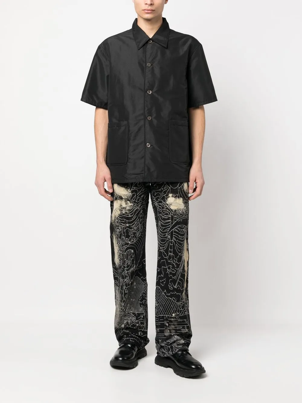 Who Decides War Jeans met borduurwerk - Zwart