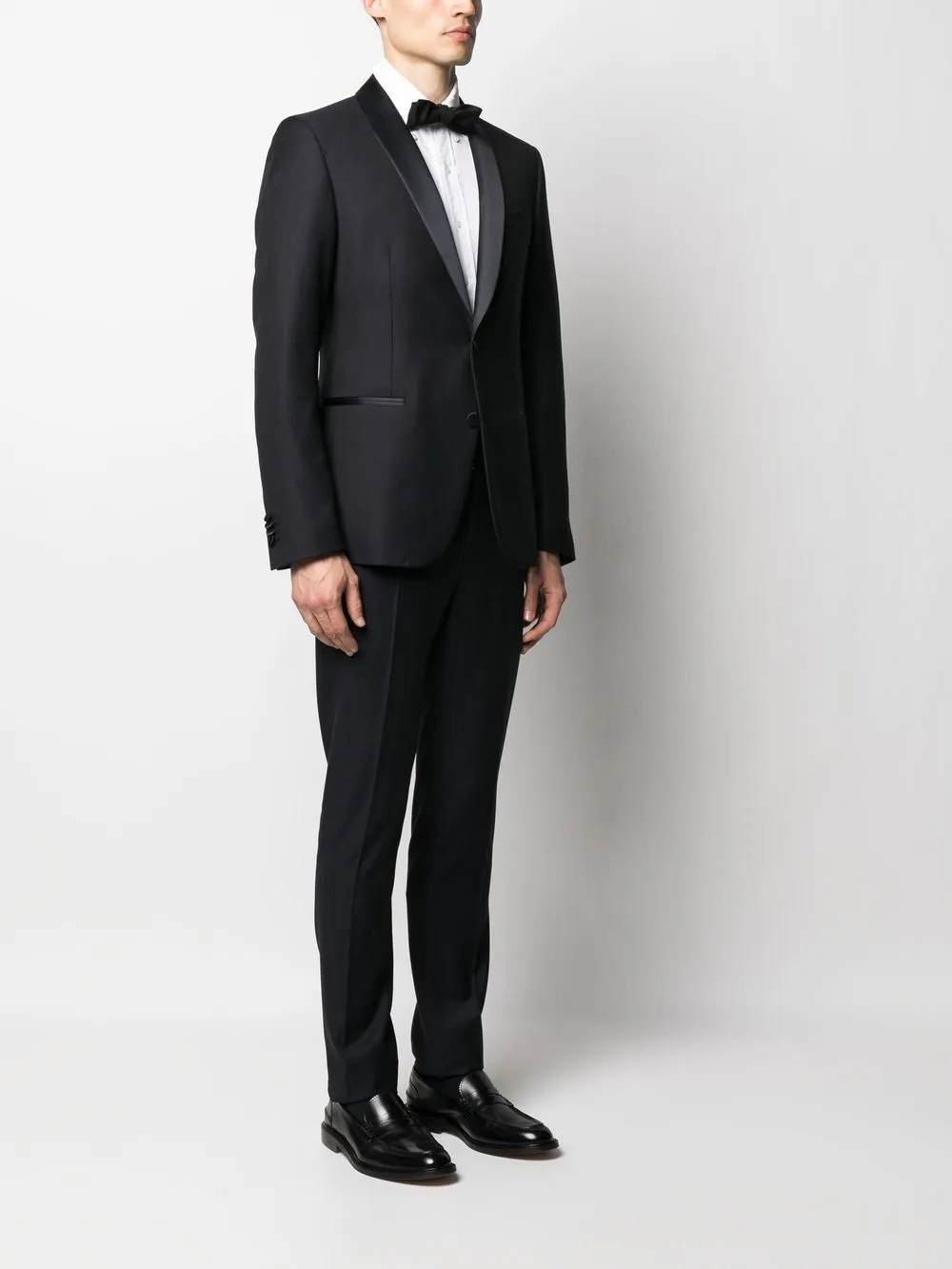 Corneliani Virgin-wool Slim-cut Dinner Suit In Blue