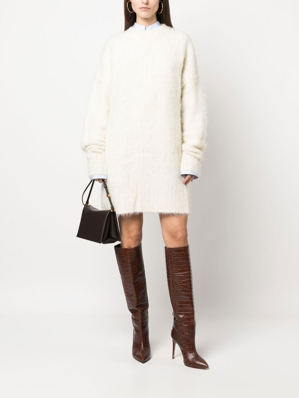 Shop Rodebjer Alpaca-blend Knitted Mini Dress In Neutrals