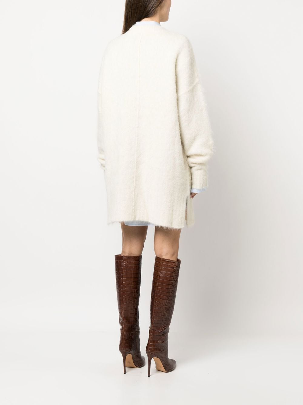 Shop Rodebjer Alpaca-blend Knitted Mini Dress In Neutrals