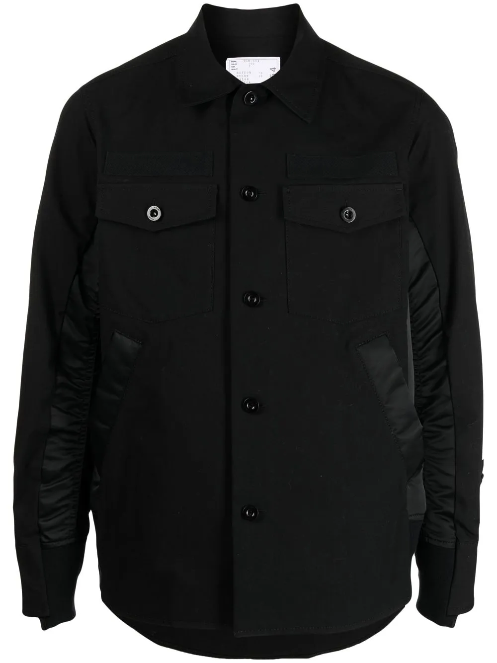 

sacai sobrecamisa con paneles - Negro