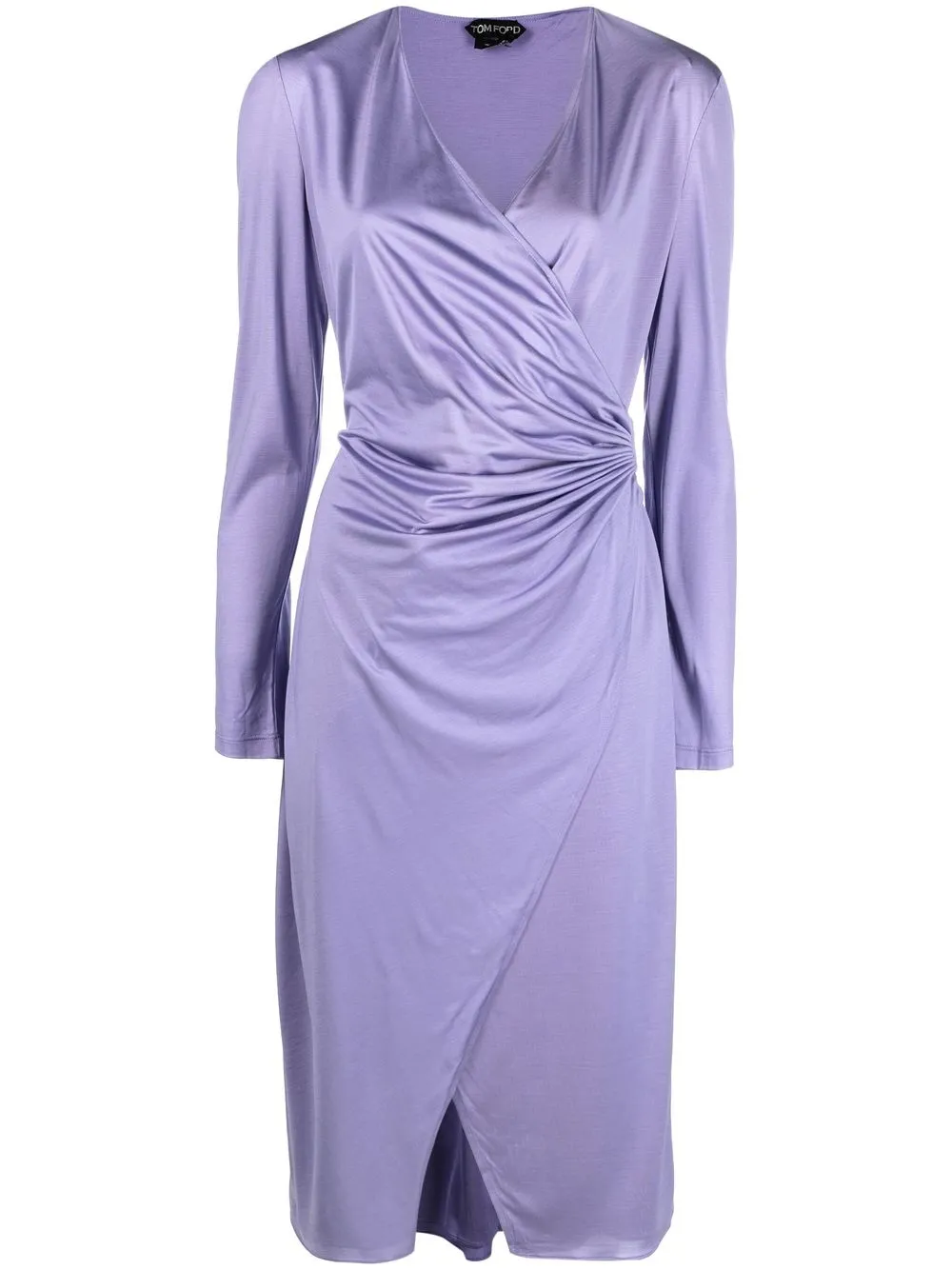 TOM FORD ruched wrap midi dress - Purple