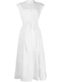 ETRO sleeveless belted midi dress - White