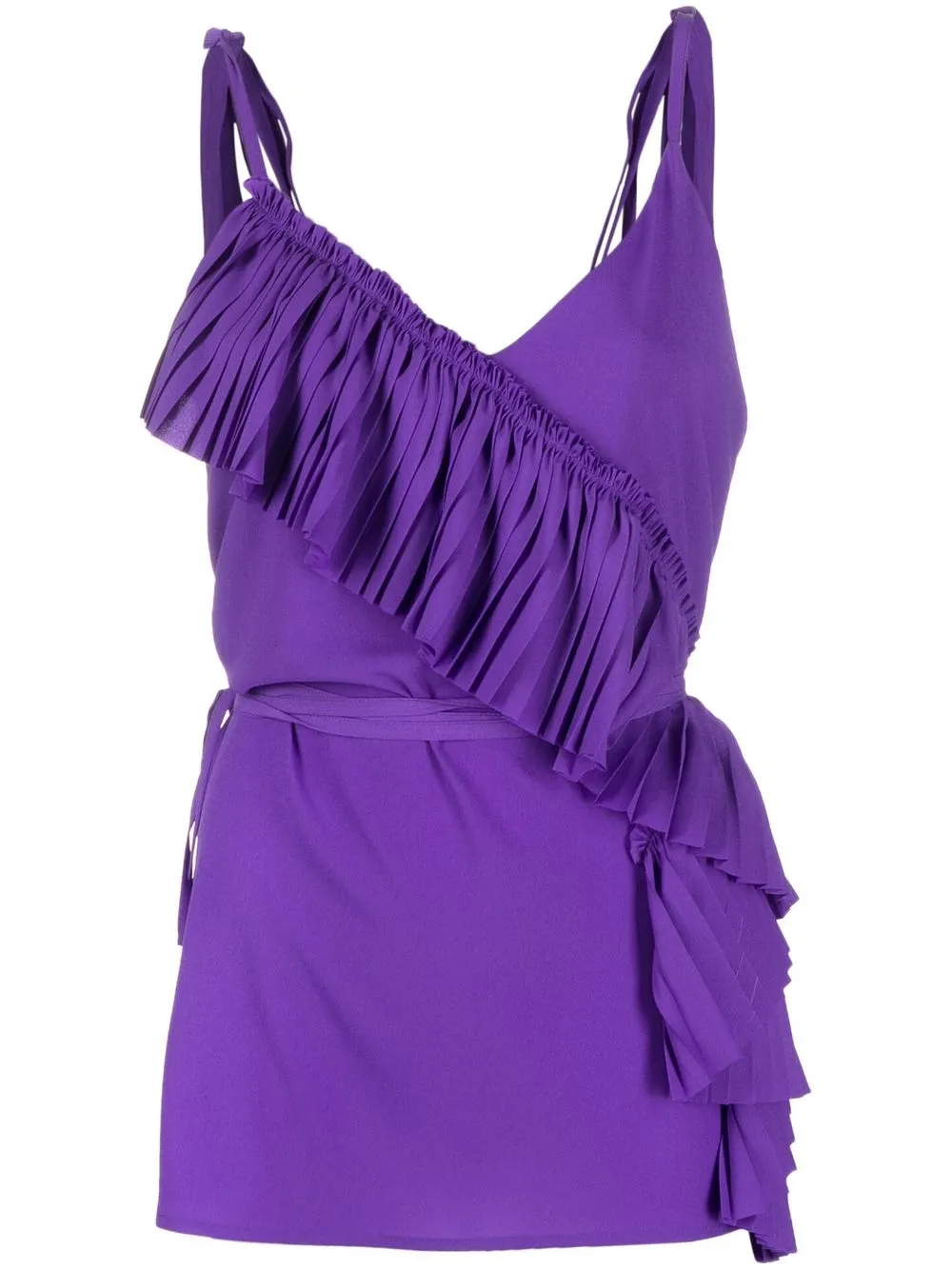 

P.A.R.O.S.H. ruffle-trim detail top - Purple