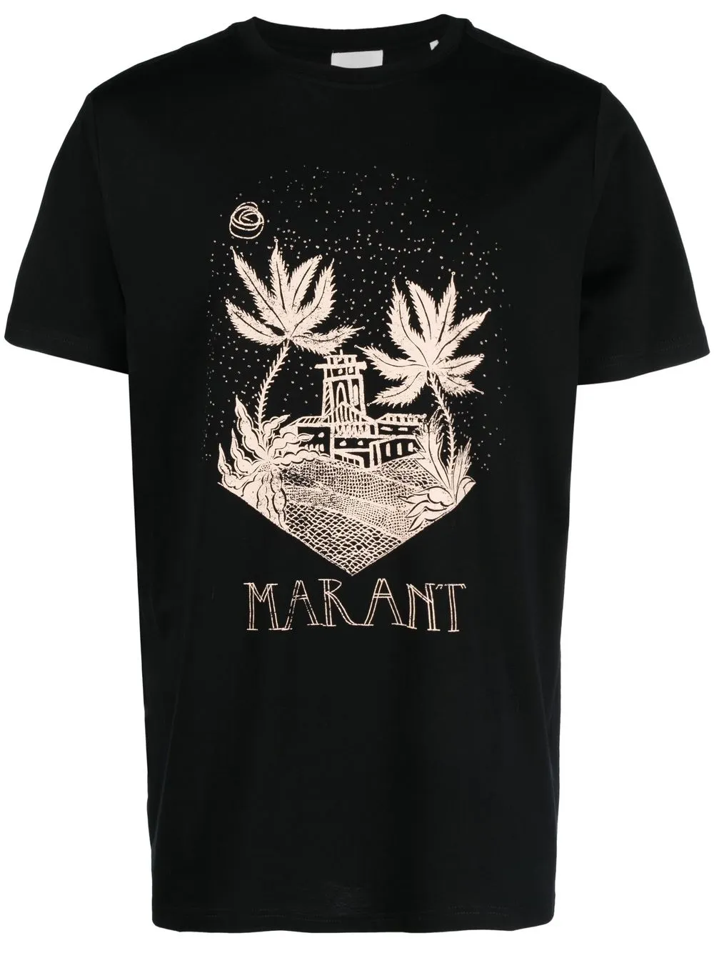 

Isabel Marant playera manga corta con logo estampado - Negro