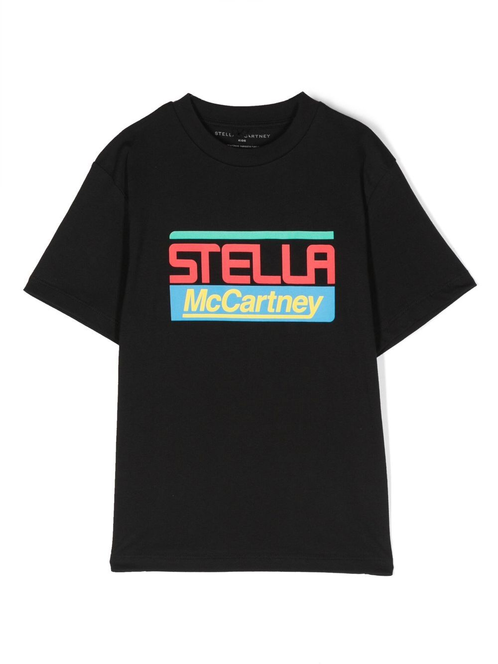 Stella Mccartney Kids' Logo印花短袖t恤 In Schwarz