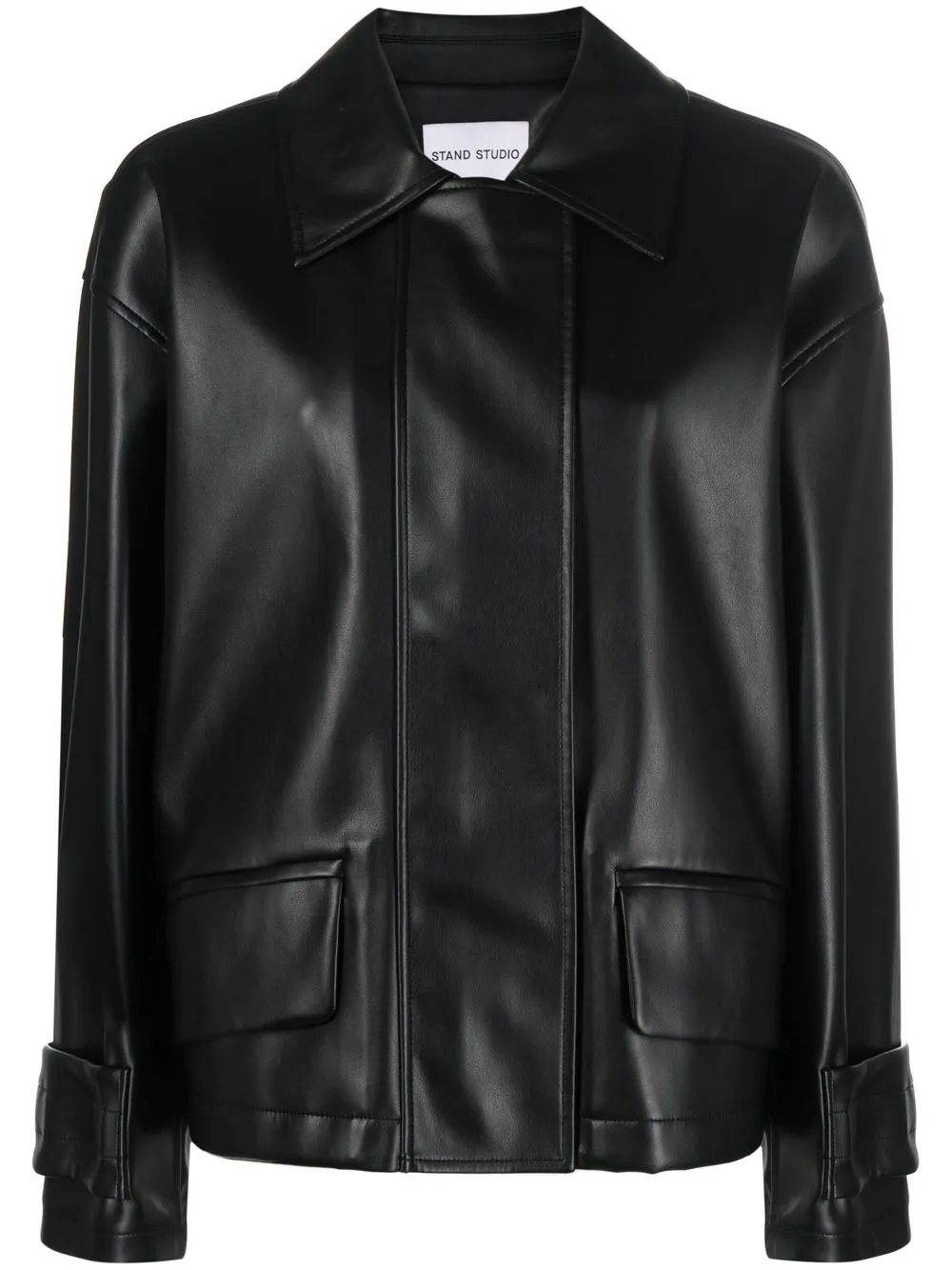 

STAND STUDIO polished-finish single-breasted jacket - Black