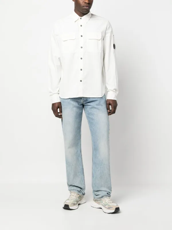 C.P. Company logo-patch Sleeve Detail Shirt | White | FARFETCH