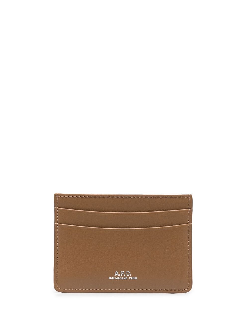 

A.P.C. André embossed logo cardholder - Brown