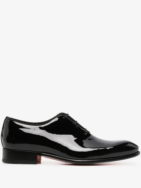 Santoni patent leather oxford shoes