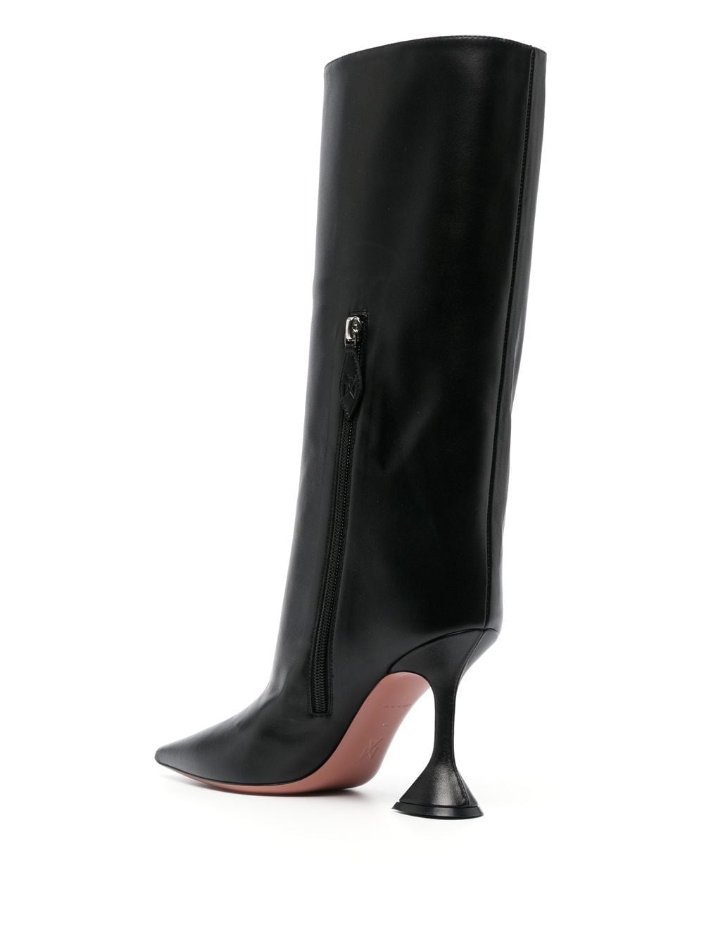 amina muaddi pointed-toe side-zip fastening boots - black