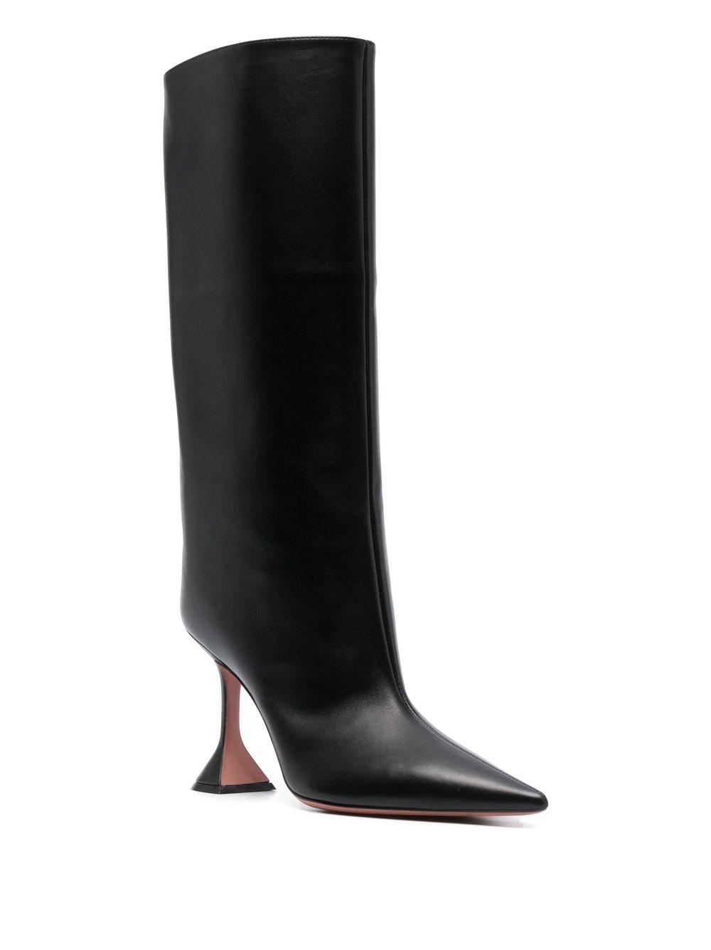 amina muaddi pointed-toe side-zip fastening boots - black