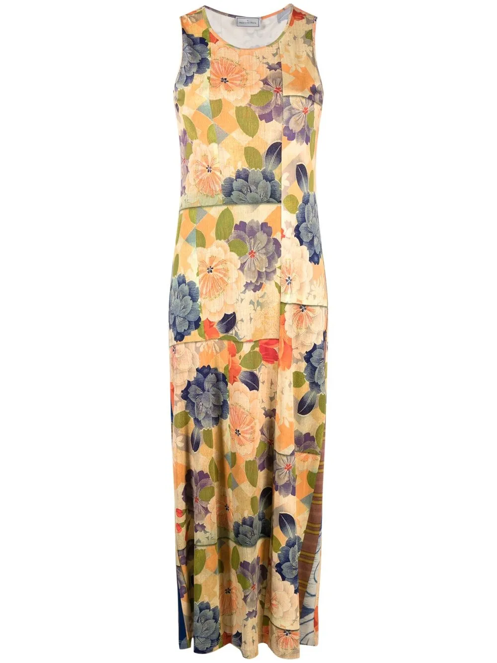 

Pierre-Louis Mascia patchwork floral print dress - Yellow