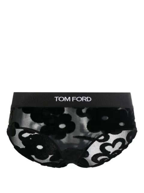 TOM FORD 플로럴 레이스 로고 팬티 