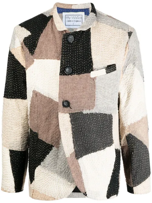 Veste en laine à design patchwork - By Walid - Modalova