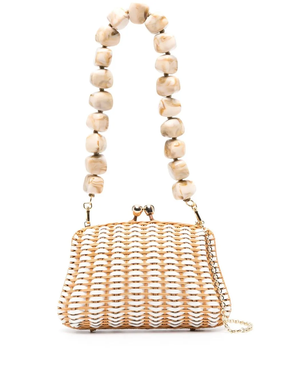 

SERPUI bead-strap basket shoulder bag - White