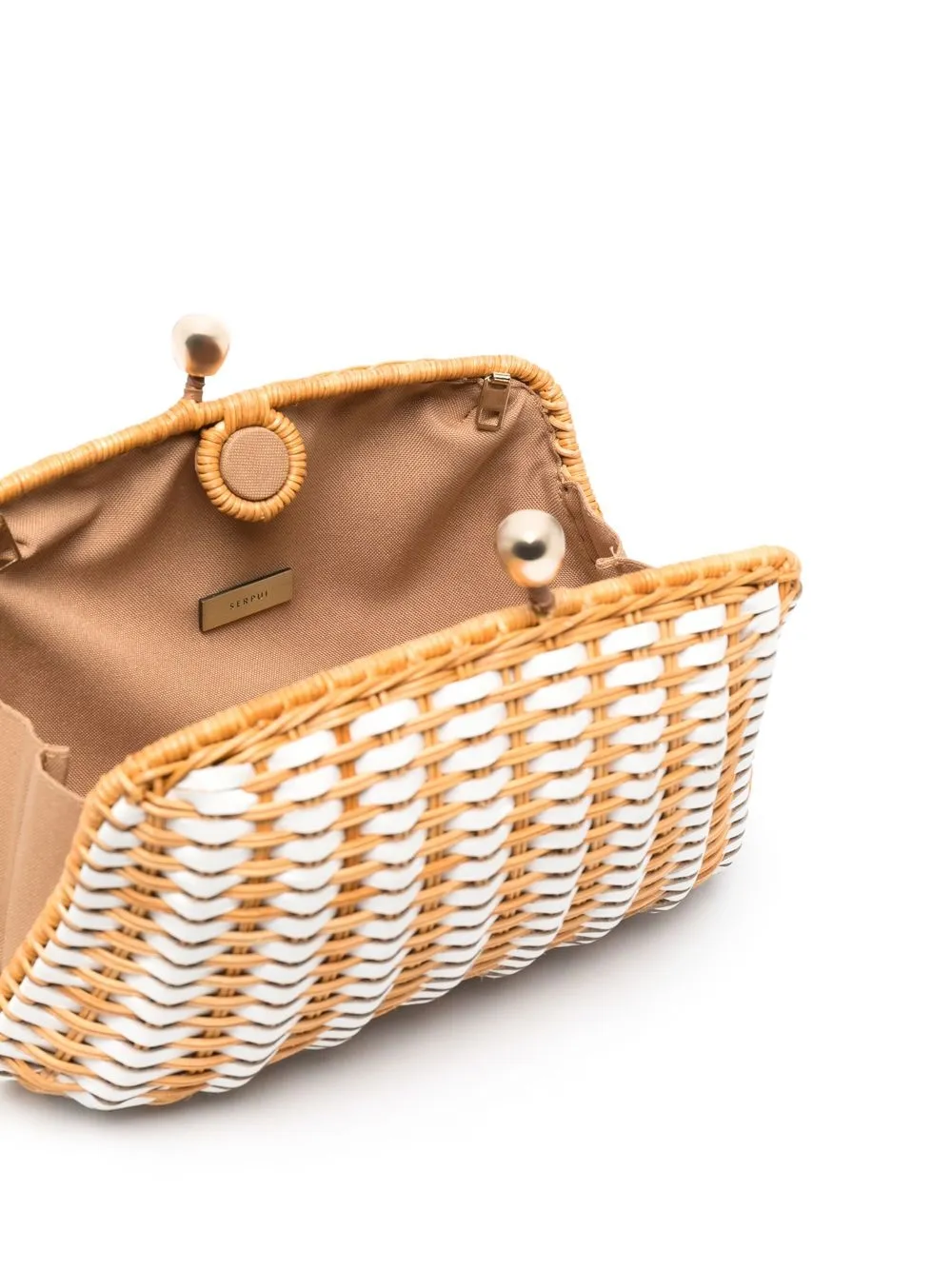 Serpui Beadstrap Basket Shoulder Bag In Weiss ModeSens