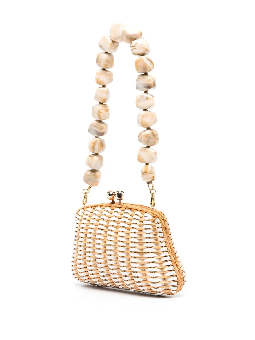 Serpui Beadstrap Basket Shoulder Bag In Weiss ModeSens