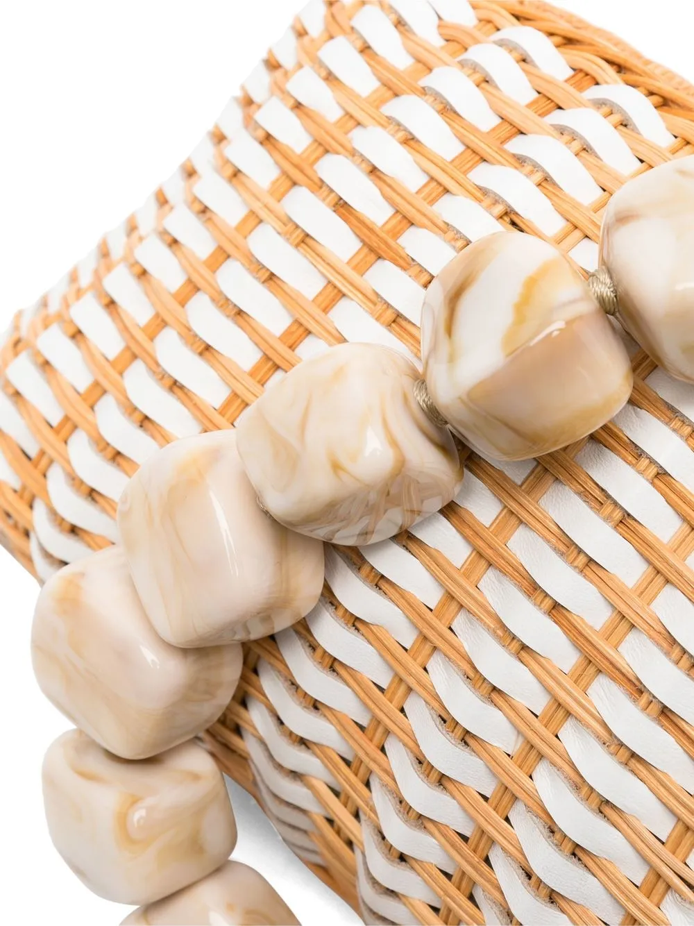 Serpui Beadstrap Basket Shoulder Bag In Weiss ModeSens