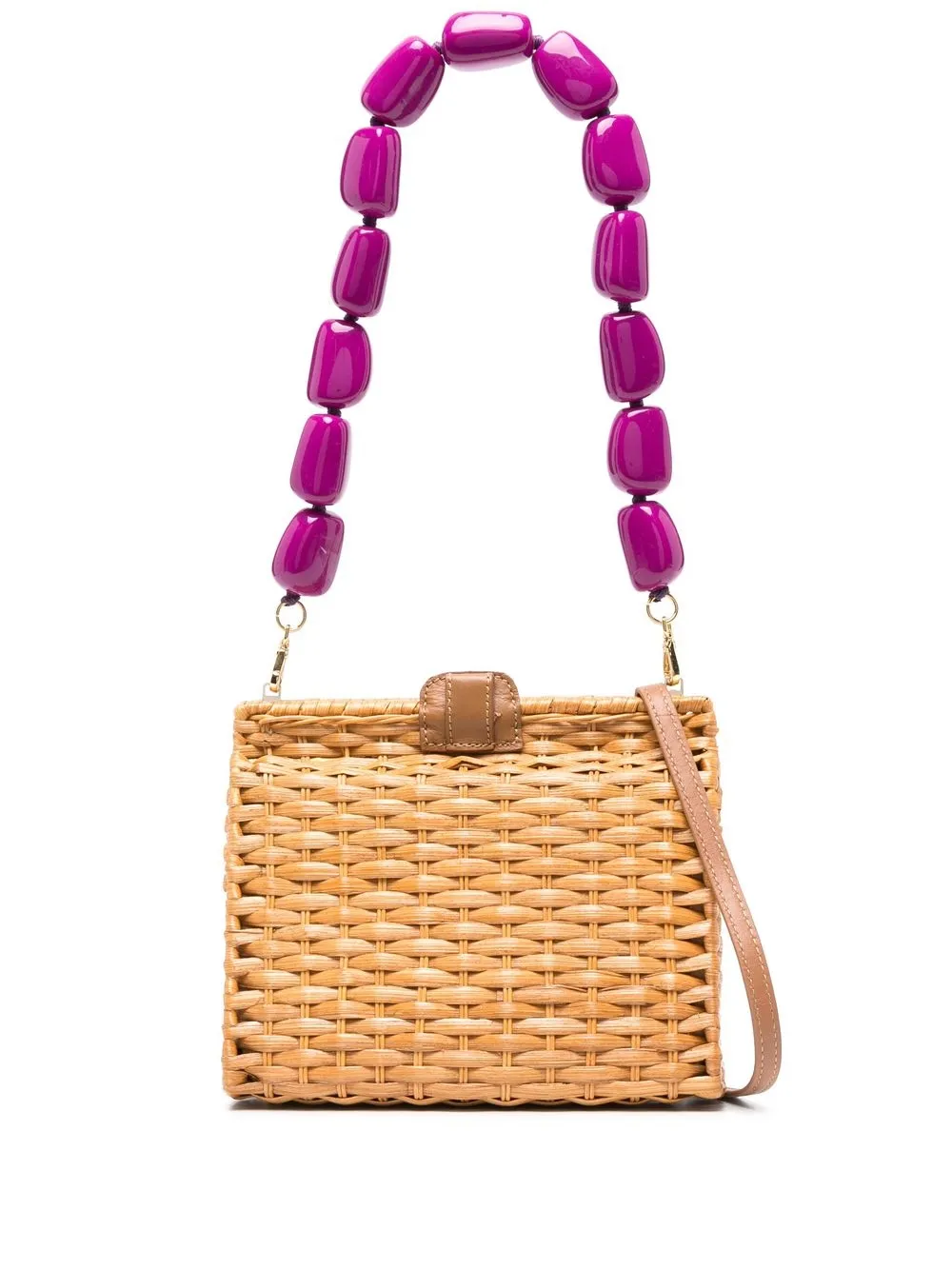 

SERPUI woven wicker shoulder bag - Brown