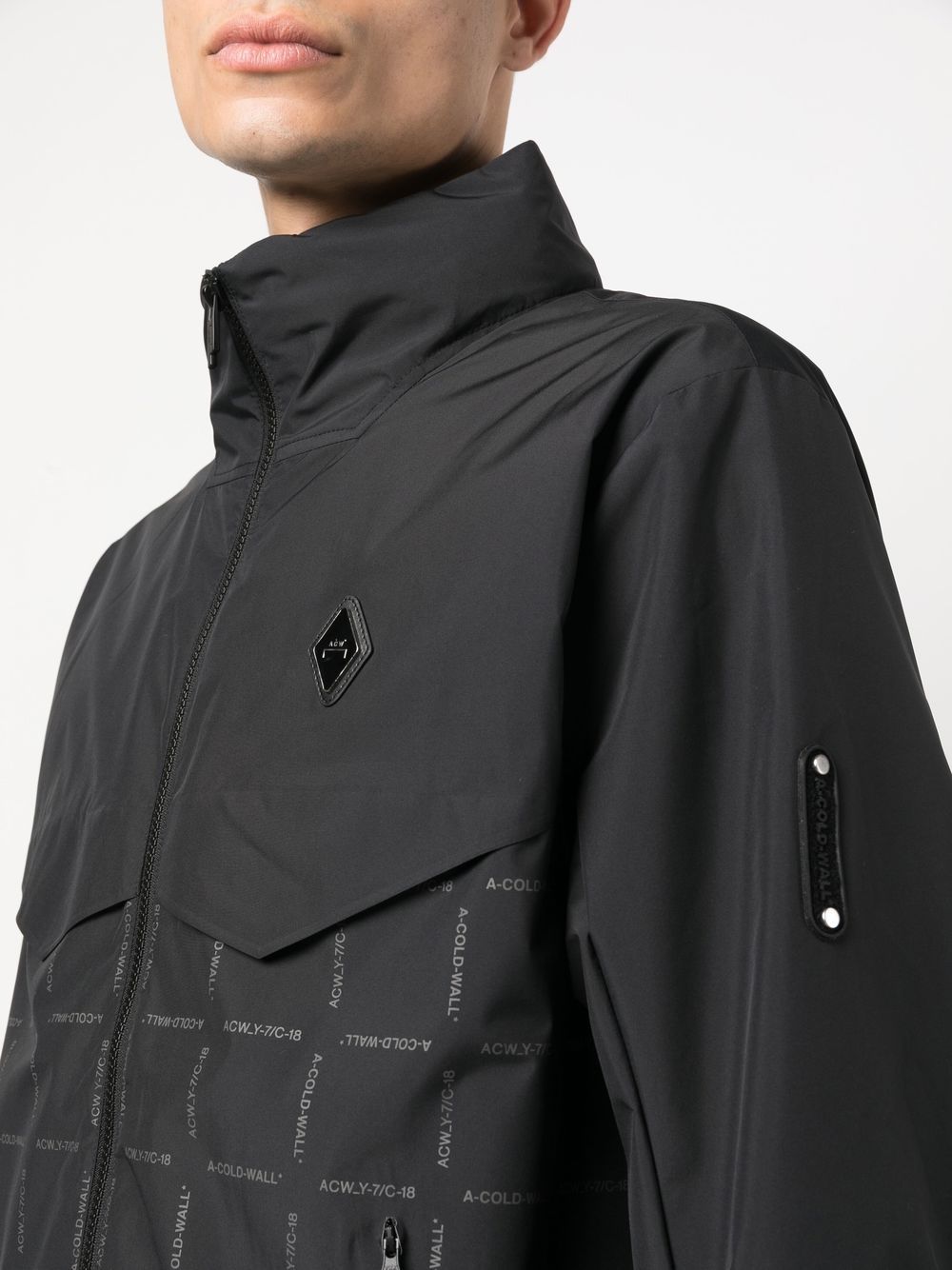 Shop A-cold-wall* Logo-print Jacket In Schwarz