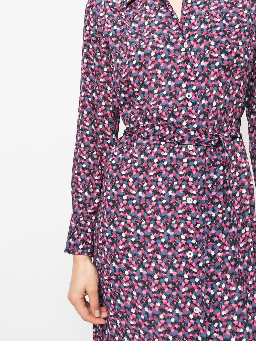 Shop Apc Long-sleeve Shirt Dress In Rosa