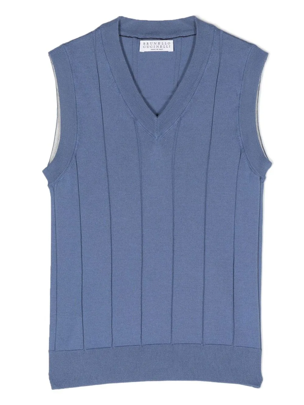 

Brunello Cucinelli Kids top con cuello en V - Azul