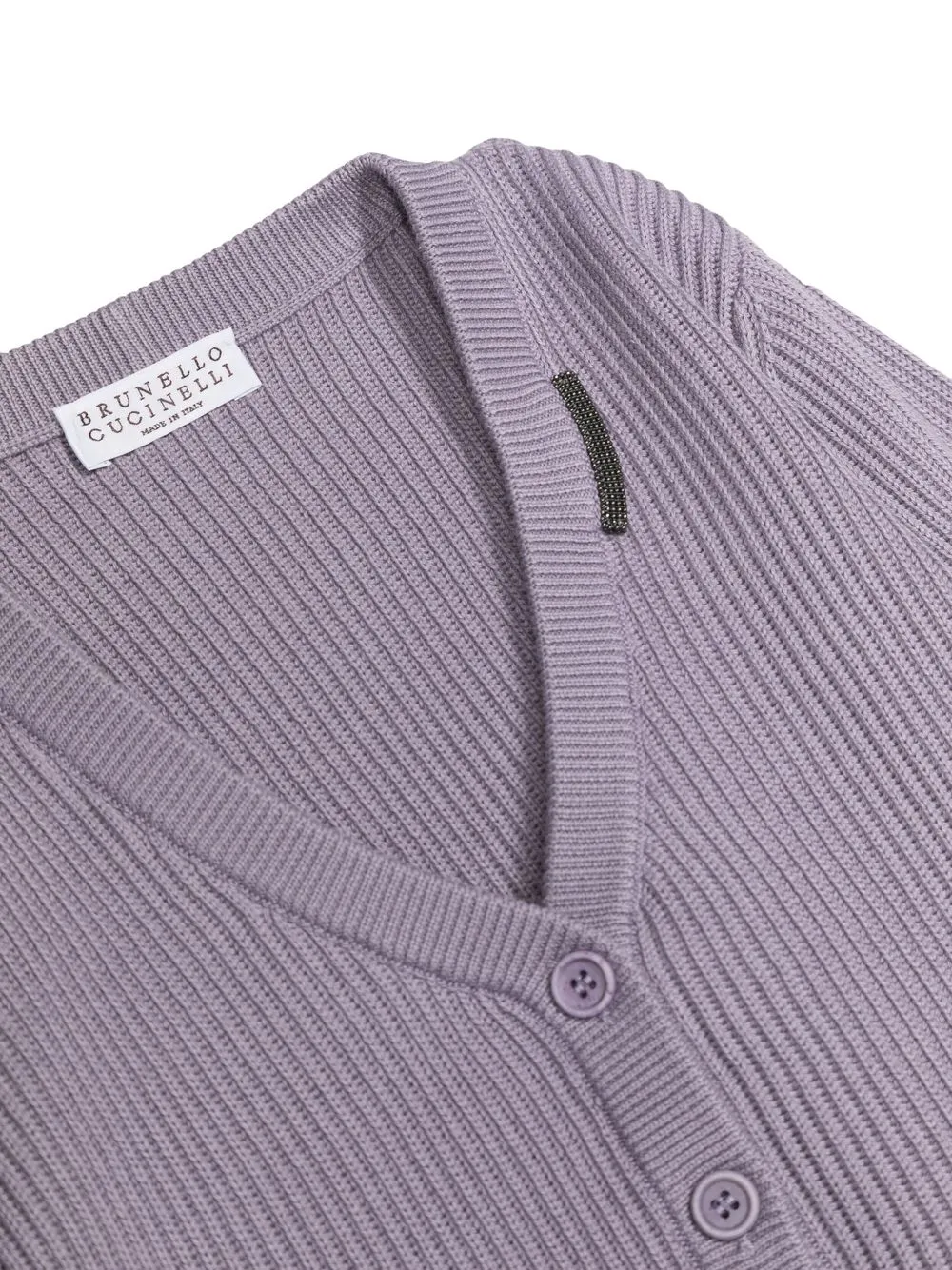 Shop Brunello Cucinelli Monili-detail Cardigan In Purple