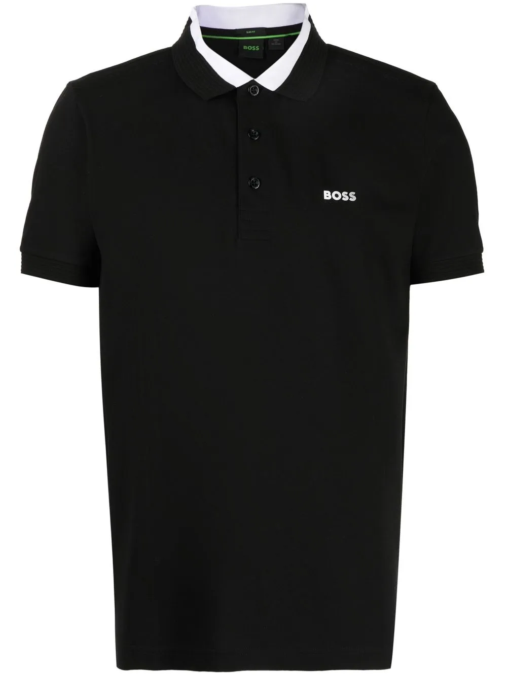 

BOSS logo-print cotton polo shirt - Black