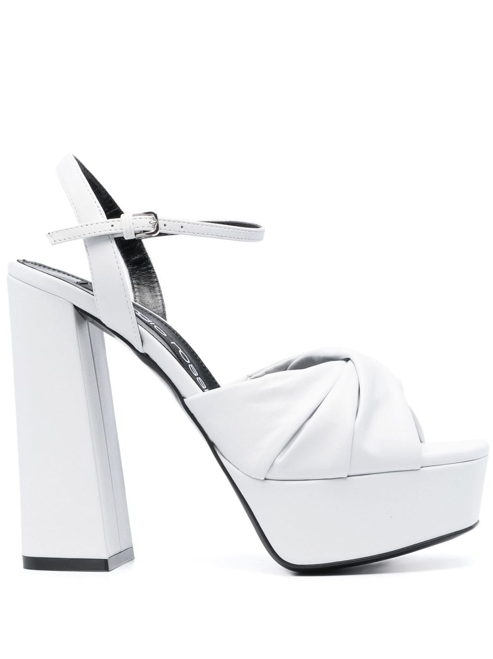 Shop Sergio Rossi Cross-strap Platform Sandals In Weiss