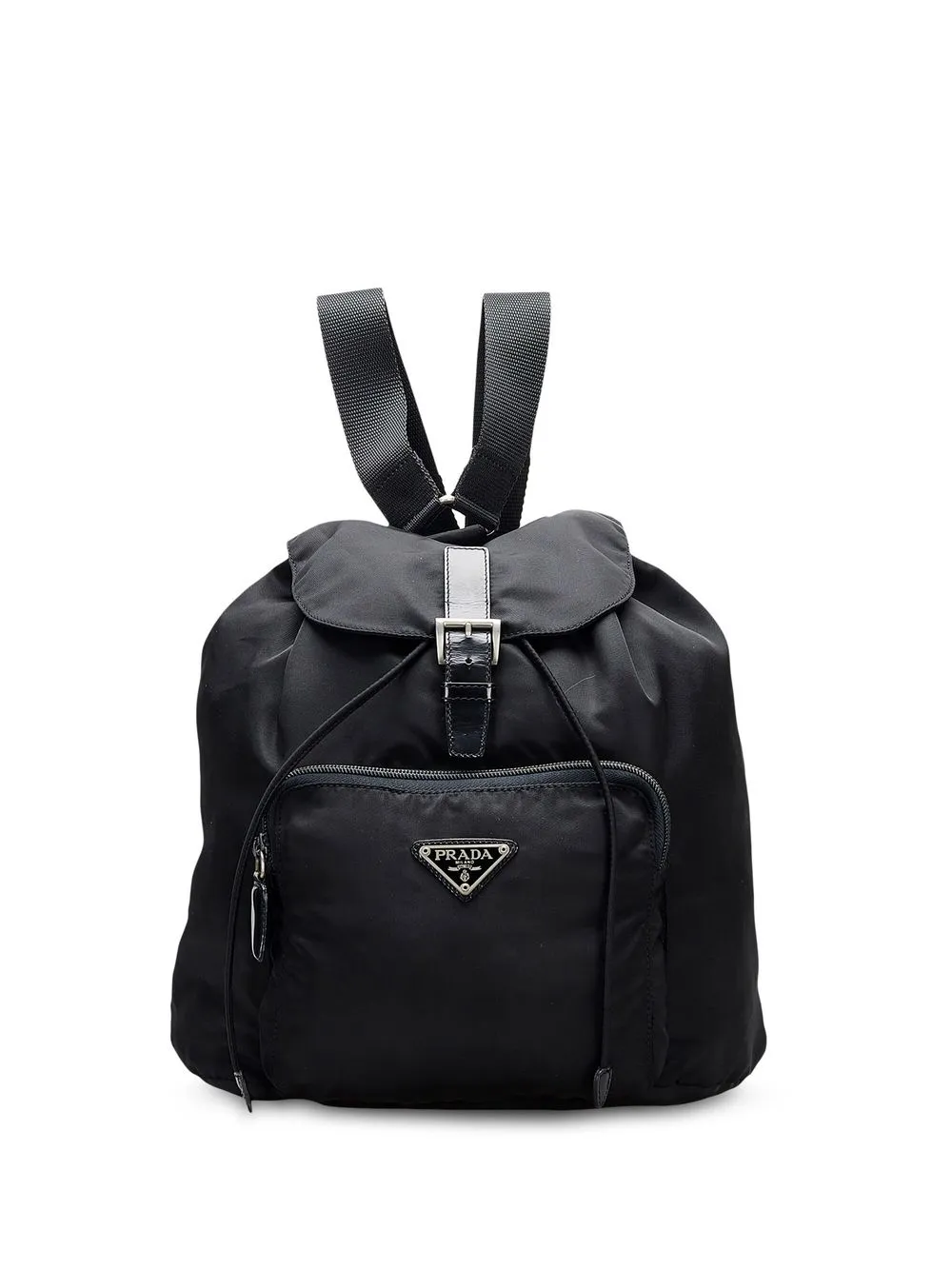 

Prada Pre-Owned triangle logo drawstring backpack - Black