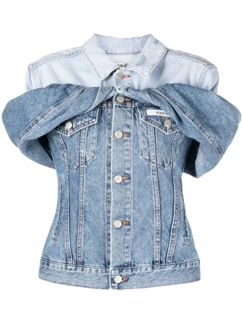 Kimhekim layered button-down denim shirt