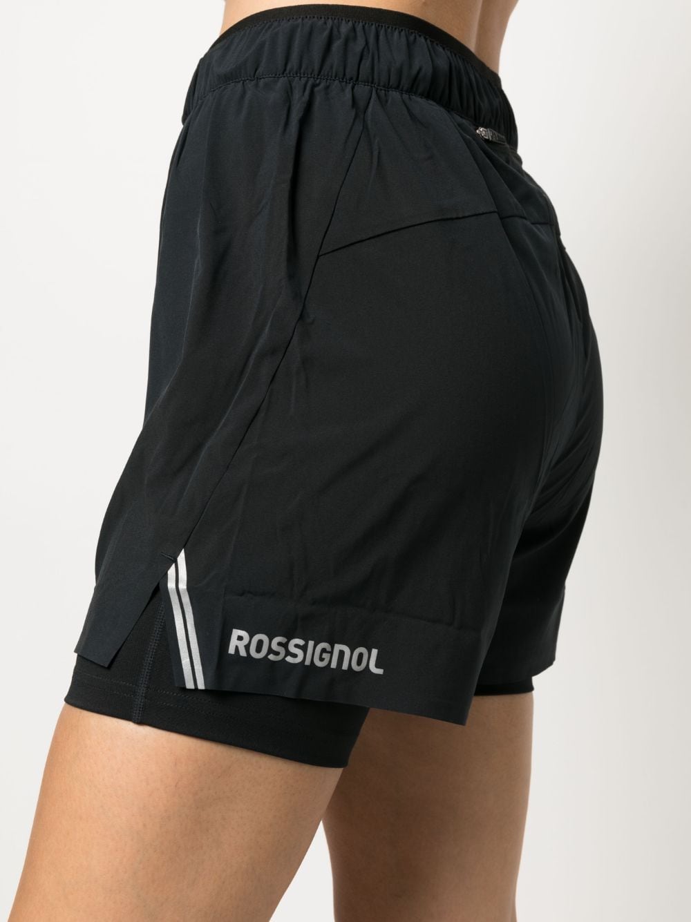 Shop Rossignol Reflective Logo-print Performance Shorts In Black