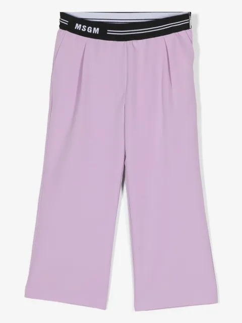MSGM Kids logo-waistband track pants