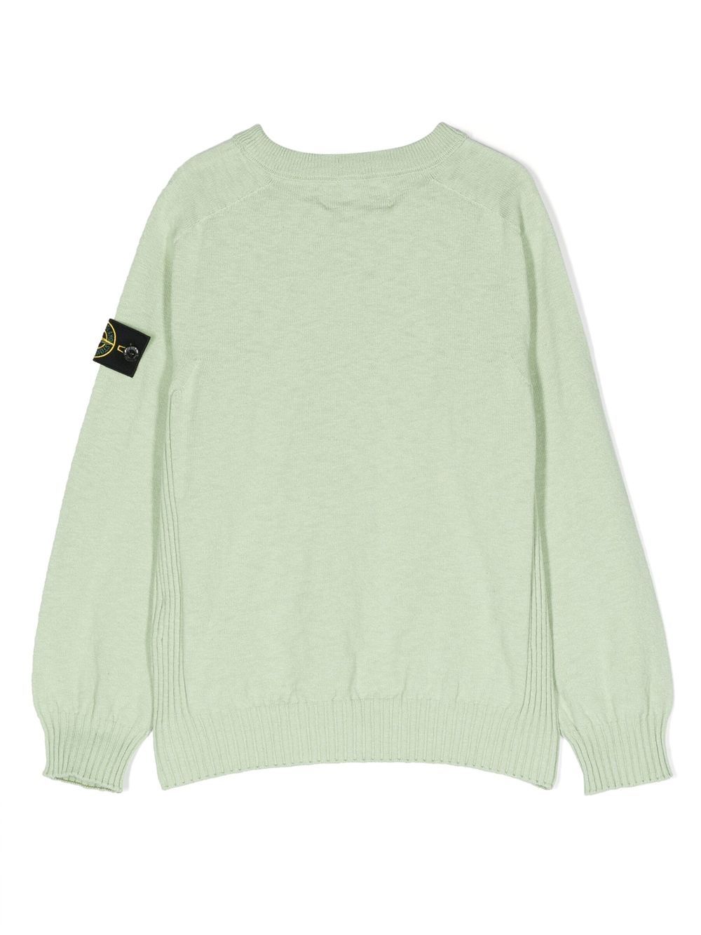 Stone Island Junior Sweater met logopatch - Groen