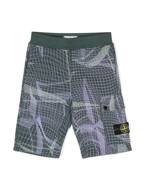 Stone Island Junior logo-patch track shorts