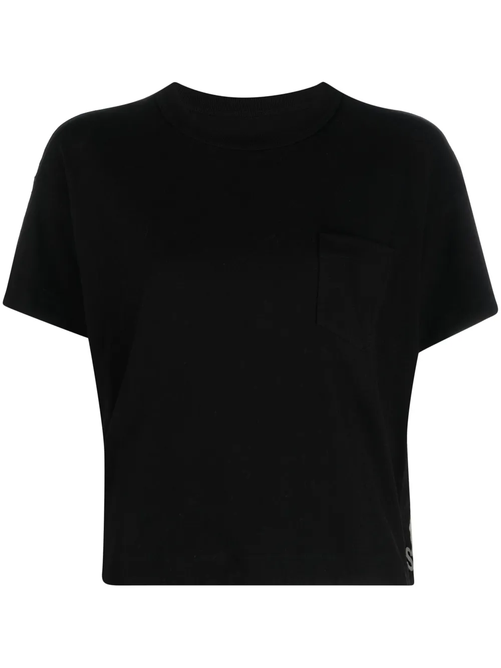 Sacai Open-back Cotton T-shirt In Schwarz