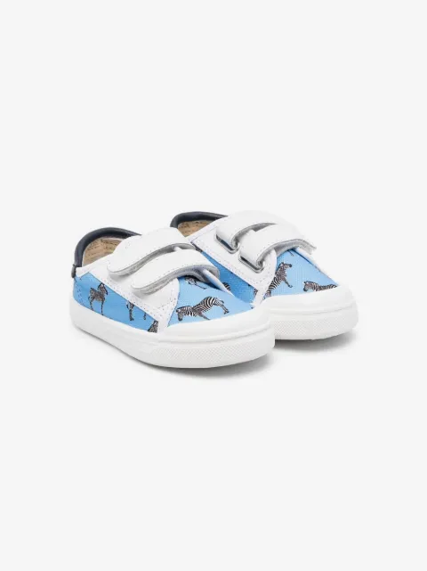 Pèpè zebra-print touch-strap trainers