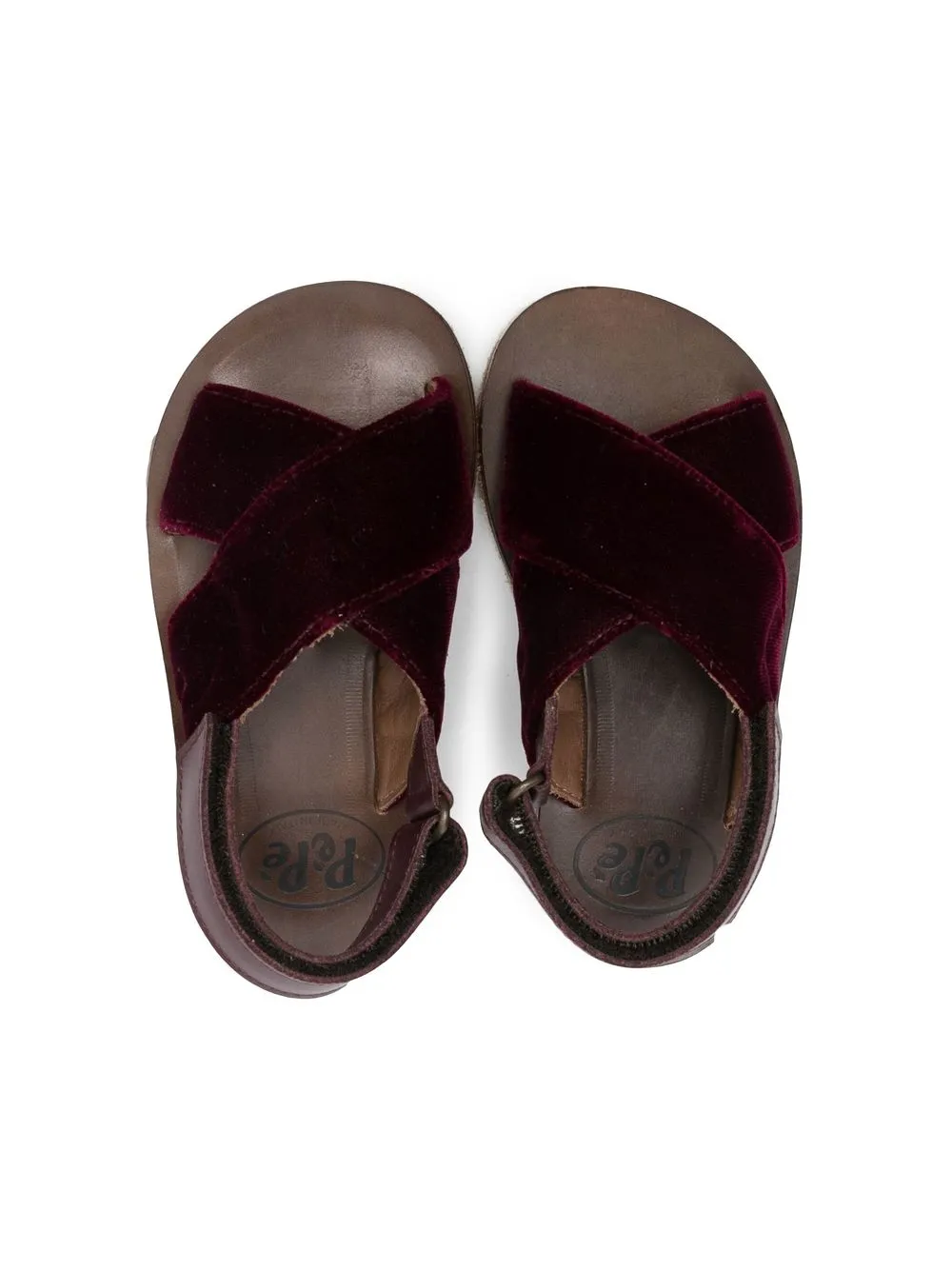Pèpè Velvet Open-toe Sandals In Red