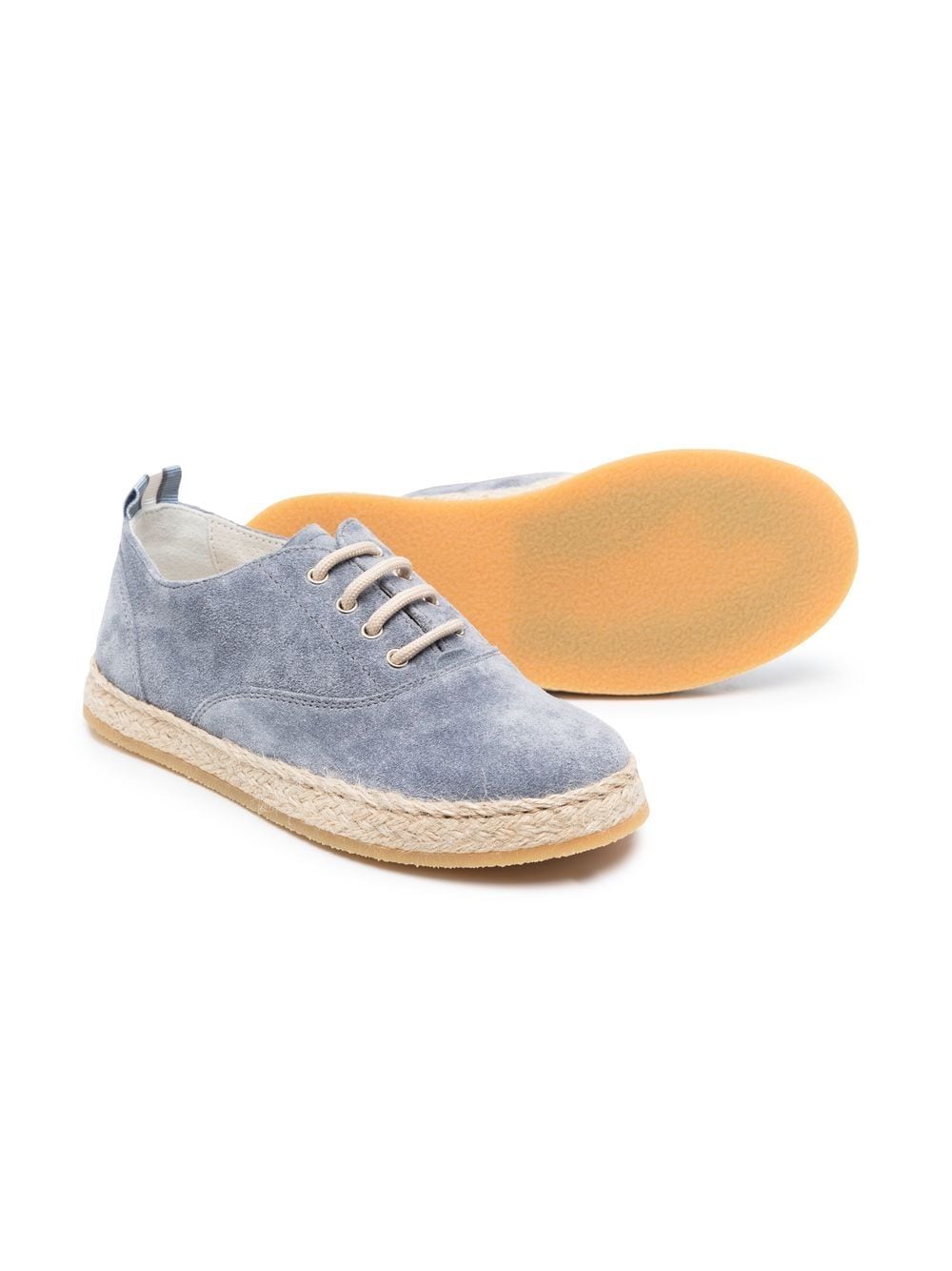 Shop Brunello Cucinelli Jute-sole Suede Sneakers In Blue