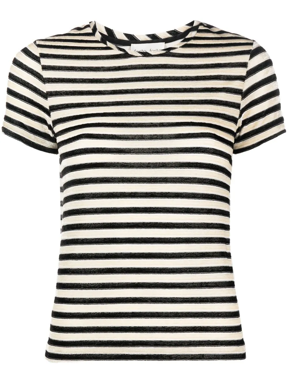 

Forte Forte playera manga corta con rayas estampadas - Negro