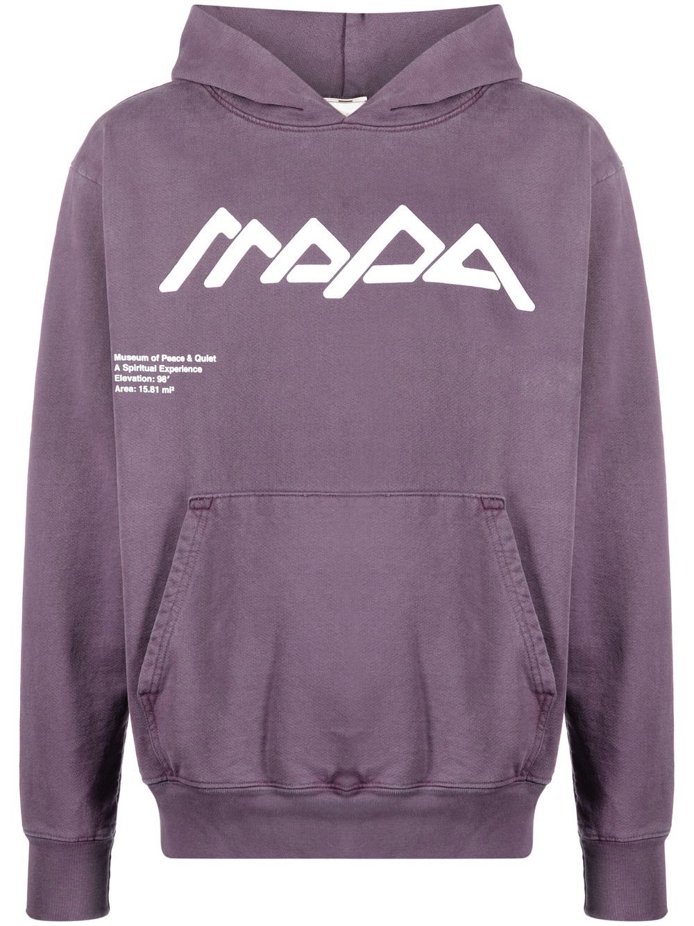 Museum Of Peace And Quiet Peaks Printed Cotton-jersey Hoodie In Purple