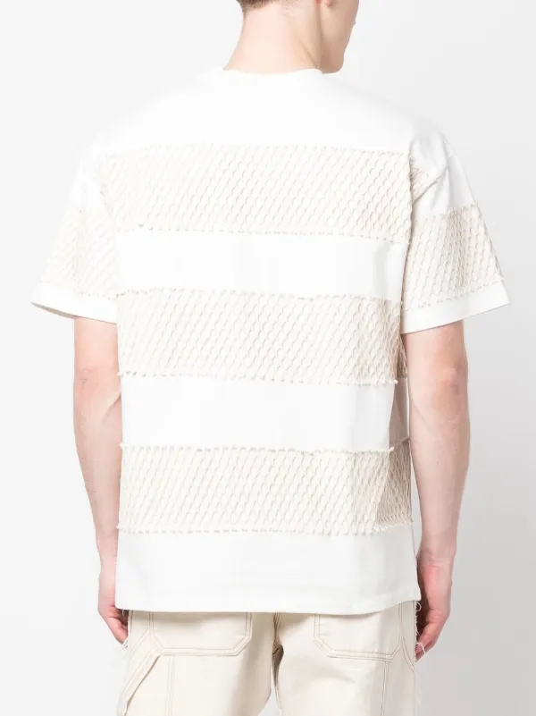 MSGM mesh-panel short-sleeved T-shirt | White | FARFETCH JO
