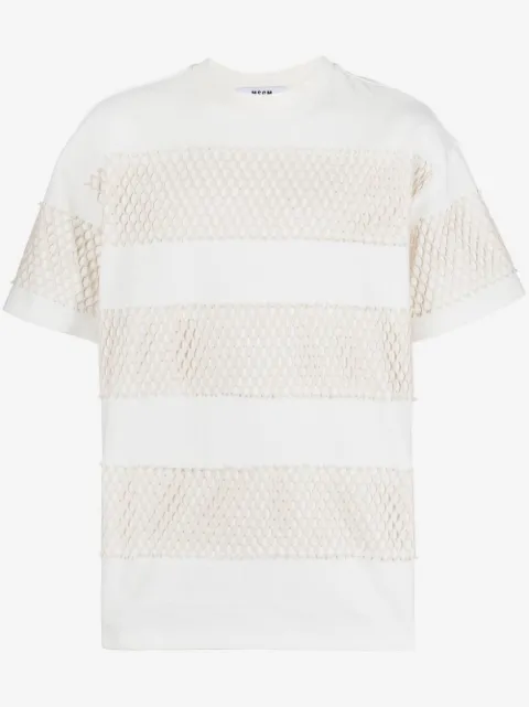 MSGM mesh-panel short-sleeved T-shirt